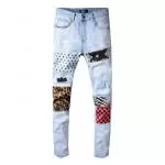 amiri jeans denim dirty indigo art patch light blue